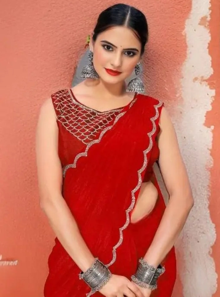 Original Zarkan Diamond Work Saree
