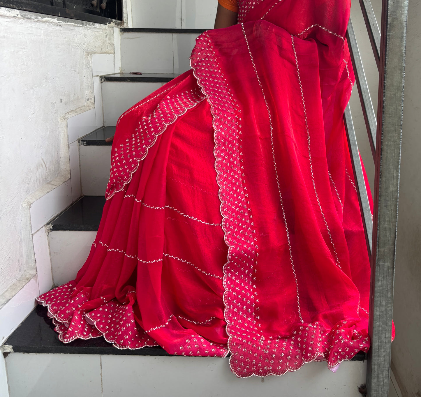 Designer Jarkan Diamond Designer Party Wear Sarees Suppliers In India