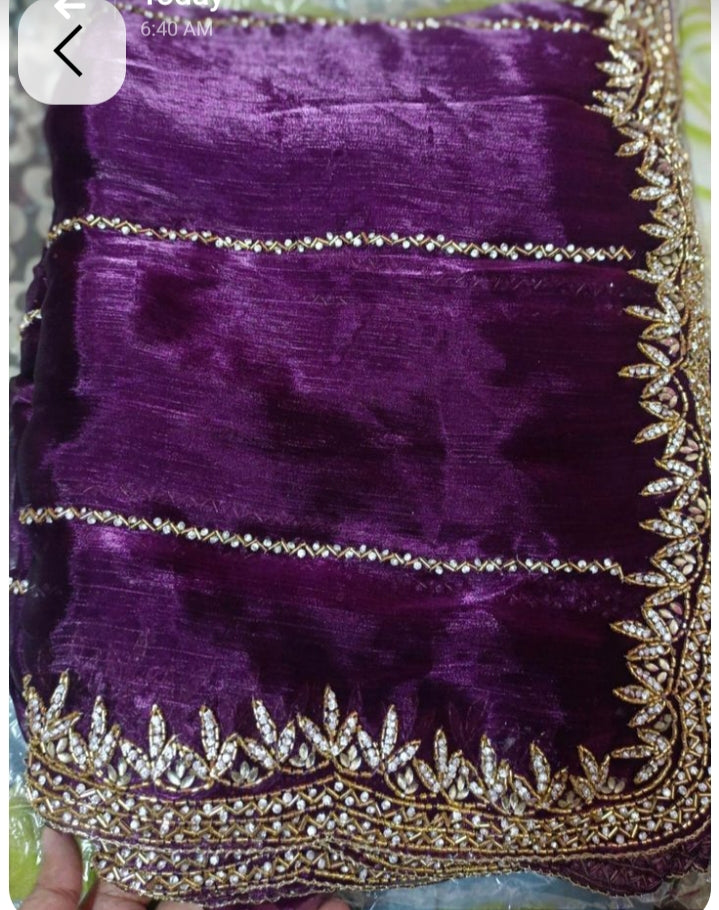 Zarkhan Diamond Work Fashionable Saree