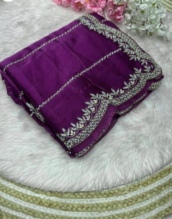 Luxury Diamond Work Saree