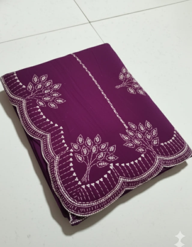 Designer Jarkhan Diamond Work Saree