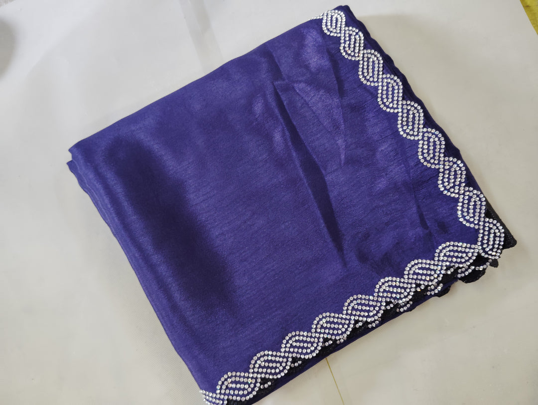 Fancy Zarkhan Diamond Work Saree