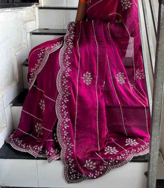 Premium quality Jimmy Choo sarees For Zarkha  Diamond Work