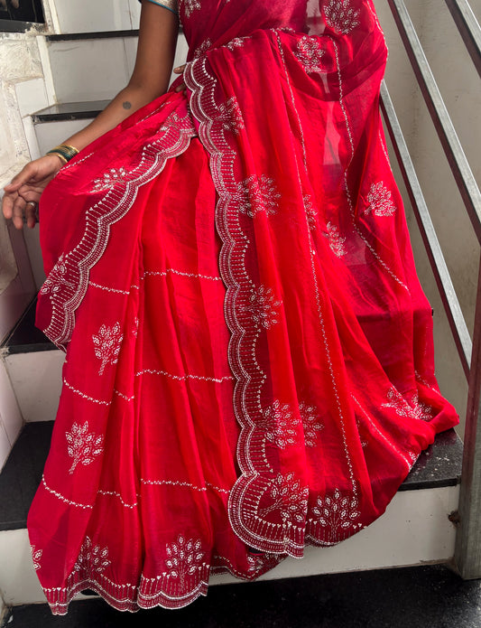 FESTIVAL FANCY DIAMOND WORK SAREE