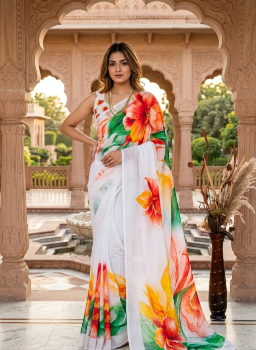 Beautiful multicolour floral digital print
