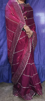 Load image into Gallery viewer, Fancy Zarkhan Diamond Work Saree
