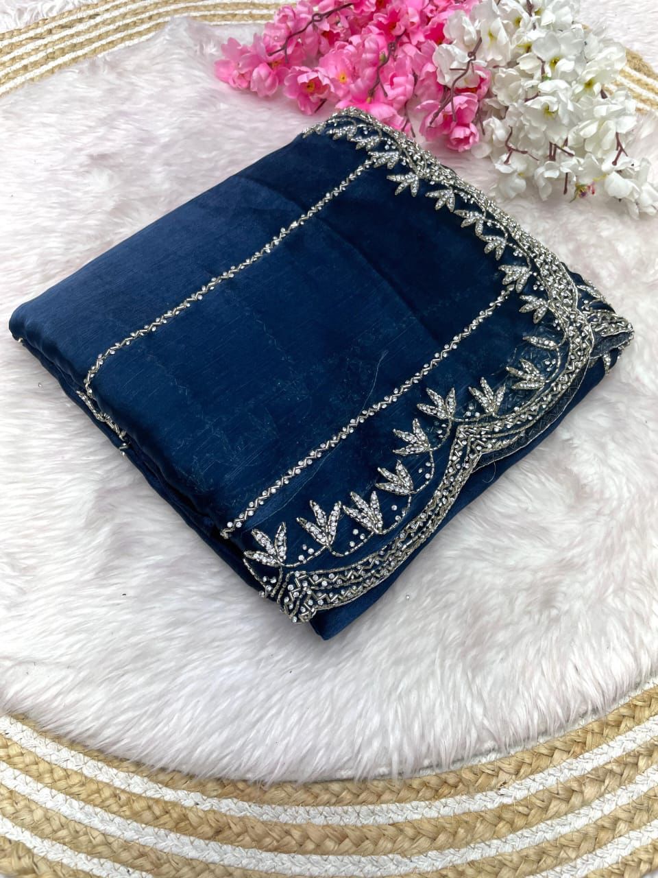 New DESIGNERS Zarkhan Diamond Work Saree Women's