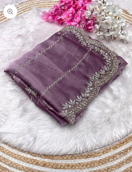 Royal Zarkan work saree