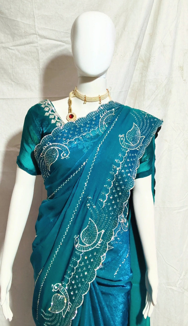 Buy Beautiful Diamond Silk Event Wear Saree