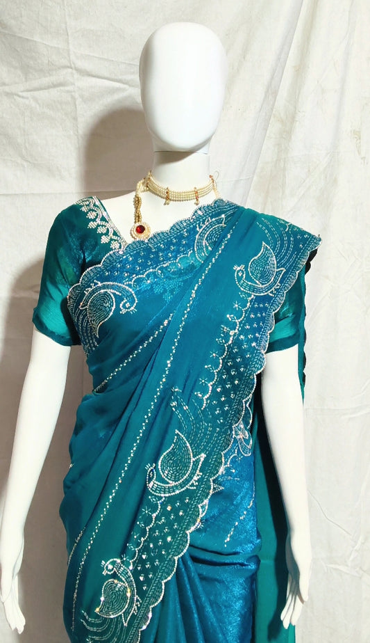 Buy Beautiful Diamond Silk Event Wear Saree
