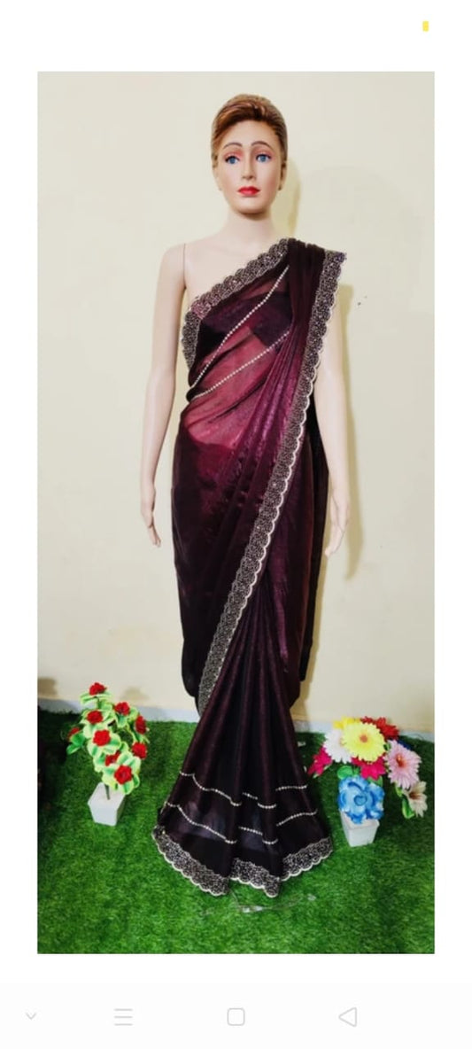Latest heavy diamond saree