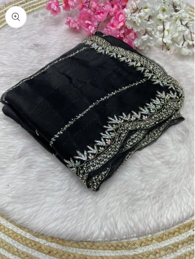 Zarkan Diamond Work Saree