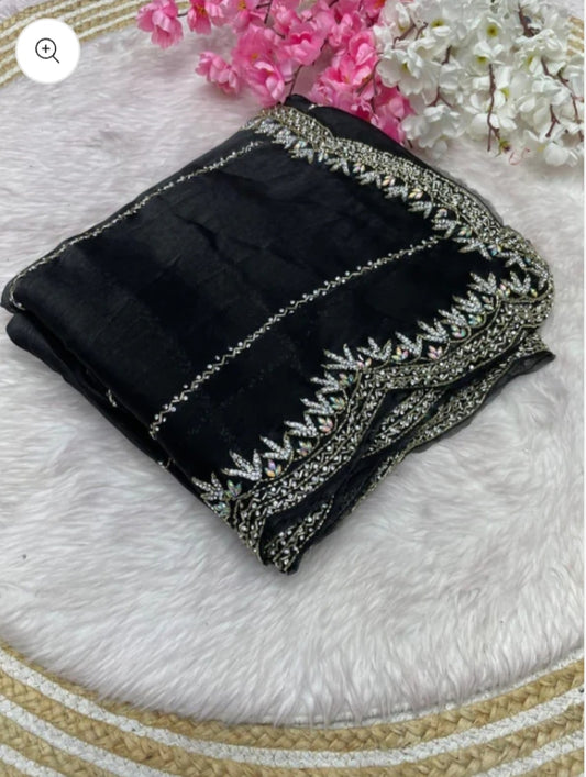 Zarkan Diamond Work Saree