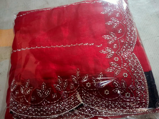 Royal look festival Heavy work festive saree