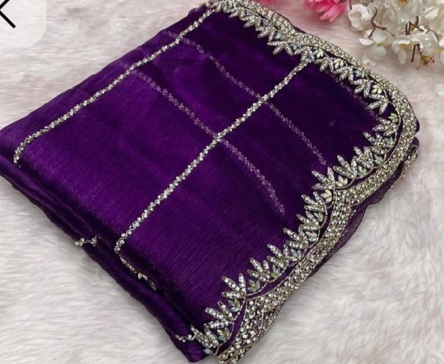 Party Wear Zarkhan Saree