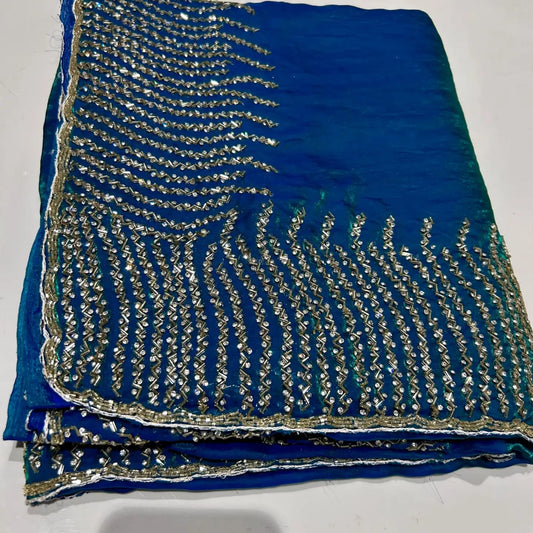 Designer Jharkhan Diamond Work Luxury Saree