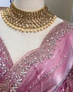 Load and play video in Gallery viewer, Fancy Zarkhan Diamond Work Saree
