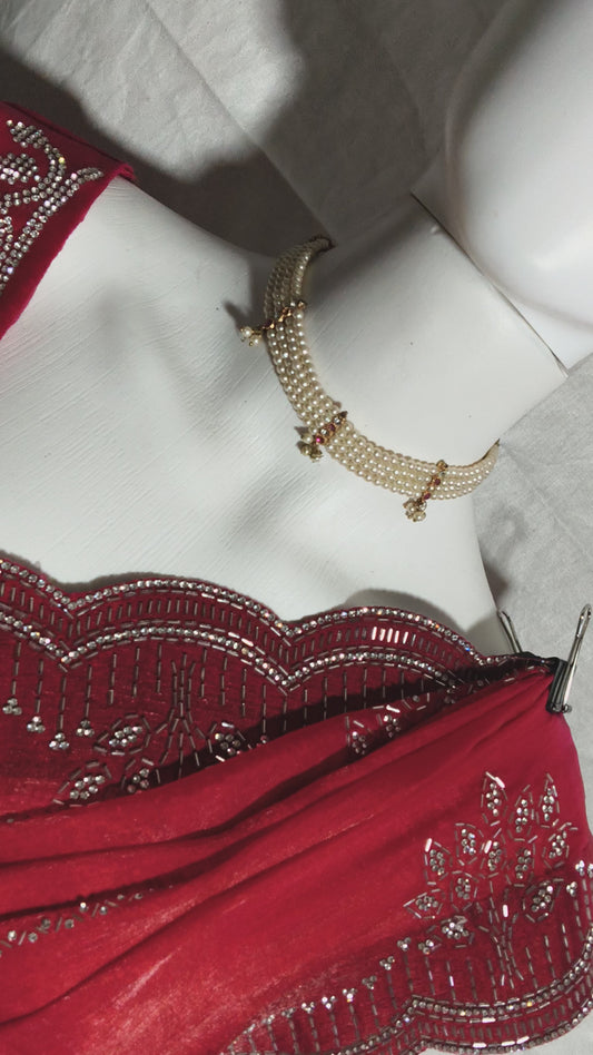 Premium Fancy zarkan collection diamond work saree