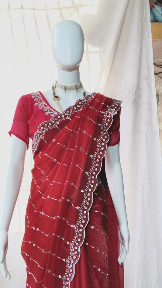 Diamond & Zarkan embellished saree designs